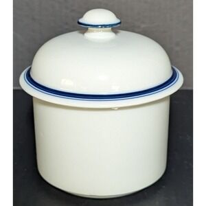 Dansk Bistro Christianshavn Blue & White Sugar Bowl With Lid